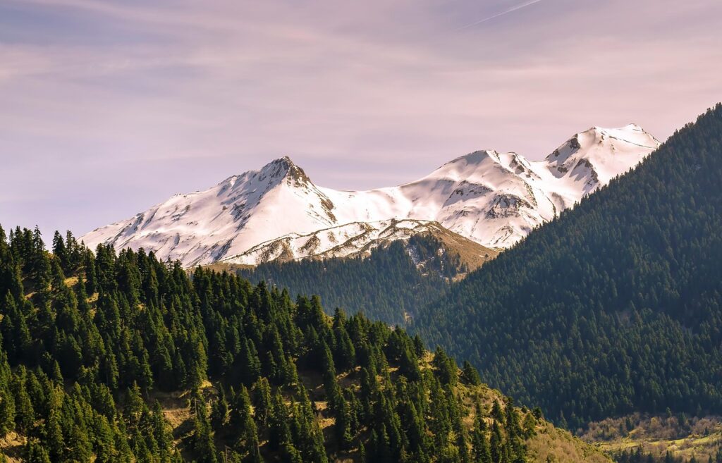 mountain, snow, greece, trees, nature, landscape, mountain, mountain, mountain, mountain, mountain, trees